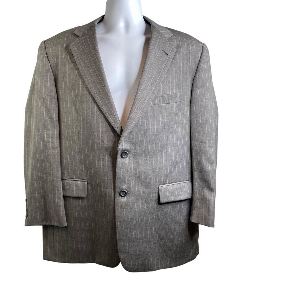 Burberry Men's Grey Striped Wool Blazer Size 42 Old Money Preppy Conservative